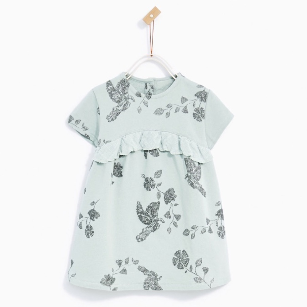 Zara Baby Girl Birds Dress w/ Ruffle || 3-4 Year